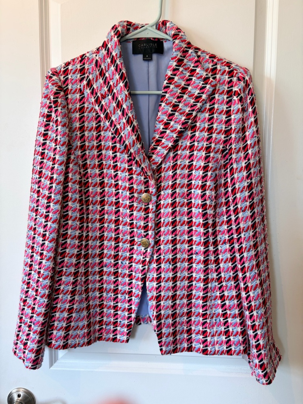 Carlisle collection Pink Tweed Blazer Jacket size 8